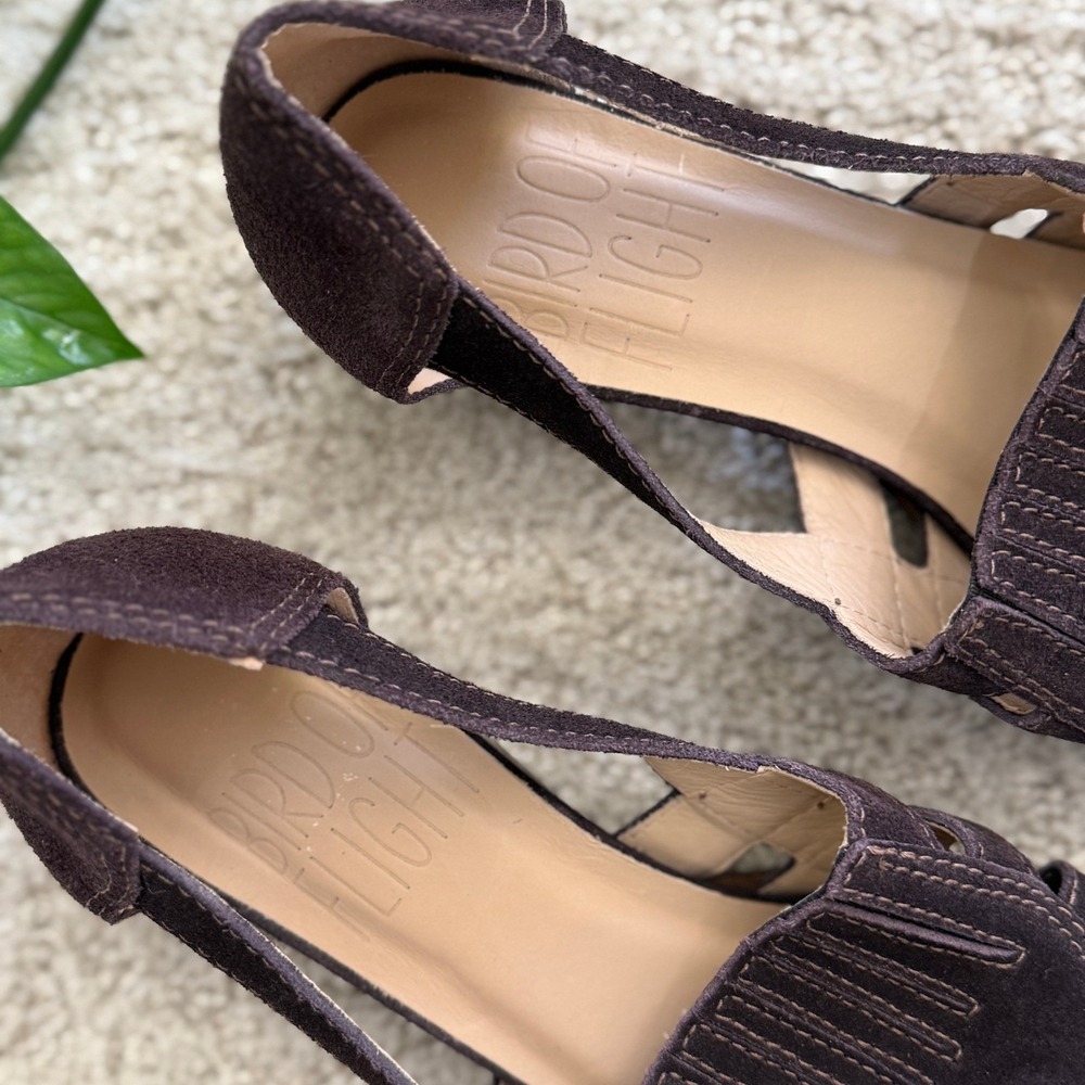 NEW Bird of Flight Gamma D'Orsay Suede Cutout Sandals Brazil 9 Anthropologie - Picture 6 of 12